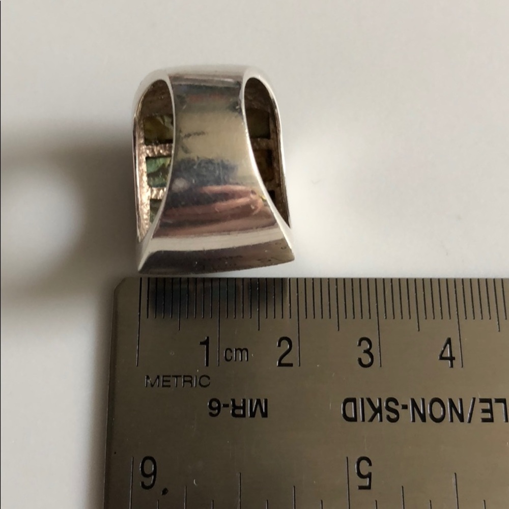 Silver Ring with abalone Inlay - Picture 7 of 8